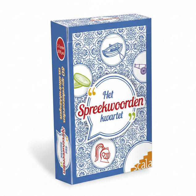 Het Spreekwoordenkwartet – Speels kaartspel met 80 spreekwoorden, stimuleert taal en geheugen bij ouderen.