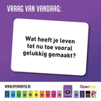 Openhartig Memories – Gesprekskaartspel dat het delen van herinneringen en interactie bevordert voor senioren.