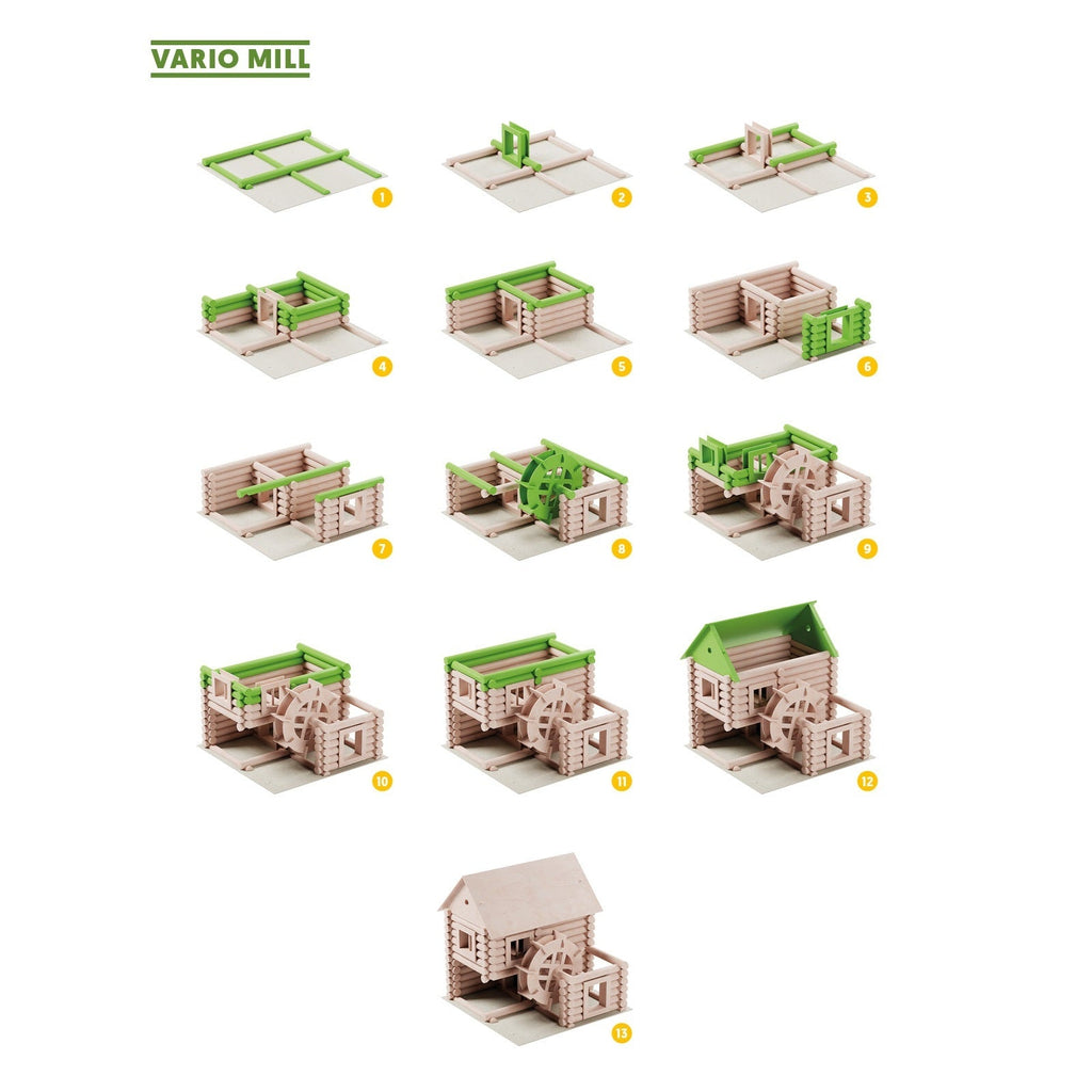 Bouwpakket Vario Molen – Houten constructiespel dat creativiteit en motoriek bevordert voor senioren.