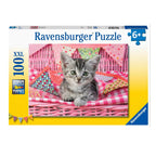 Dementiepuzzel Ravensburger 'Schattig Katje' – 100 XXL stukjes, stimuleert geheugen en activering voor ouderen.