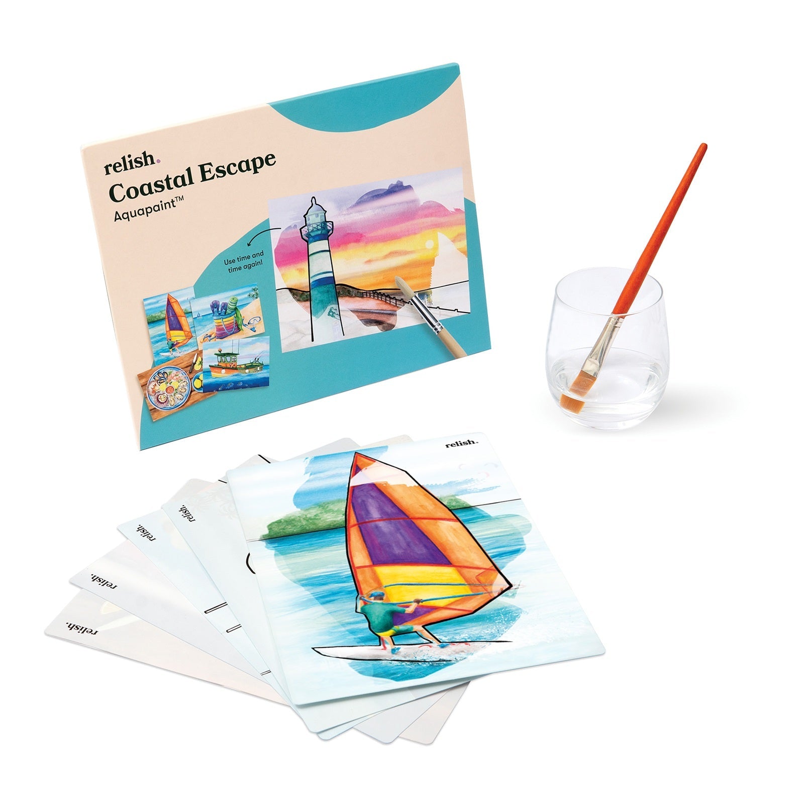 Schilderen met water - Het leven aan de kust – Aquapaint spel dat nostalgische kustherinneringen oproept voor mensen met dementie.