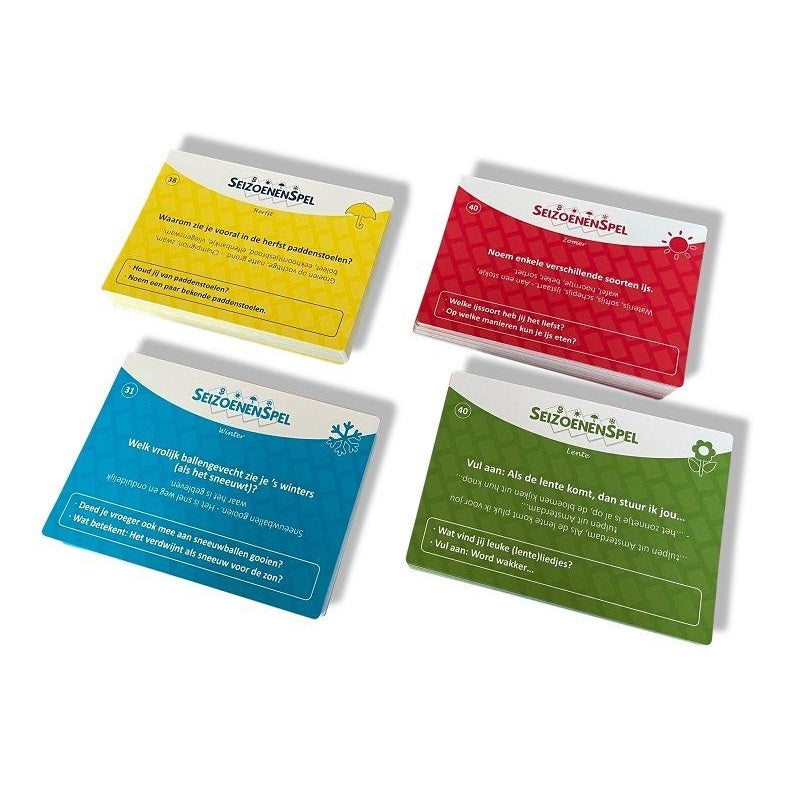 Vragenderwijs Seizoenenspel – Geheugenspel met seizoensgebonden thema’s, ideaal voor activering bij senioren en dementie.