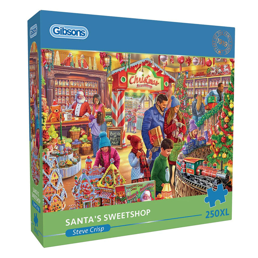 Dementie-puzzel 'Santa's Sweetshop' – 250 XL stukjes, feestelijke puzzel die activering en herinneringen stimuleert voor ouderen.