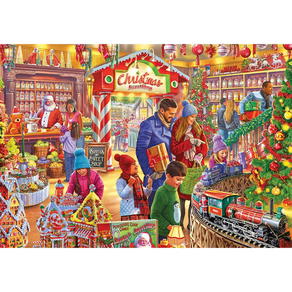 Dementie-puzzel 'Santa's Sweetshop' – 250 XL stukjes, feestelijke puzzel die activering en herinneringen stimuleert voor ouderen.