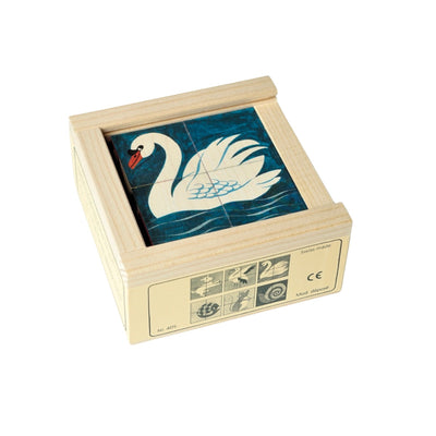 Kubus Puzzel Dieren Gekleurde Achtergrond (4 delig), 3D-puzzel voor ouderen met stevige onderdelen en duidelijke afbeeldingen
