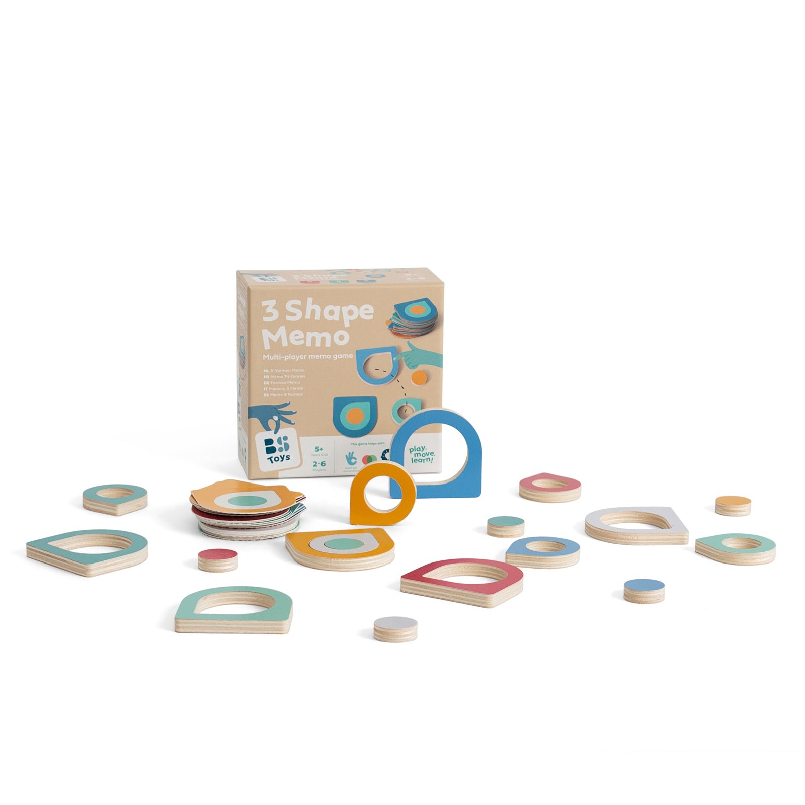 Afbeeelding van het spel 3 Vormen Memo, speciaal geselecteerd  voor ouderen met dementie.