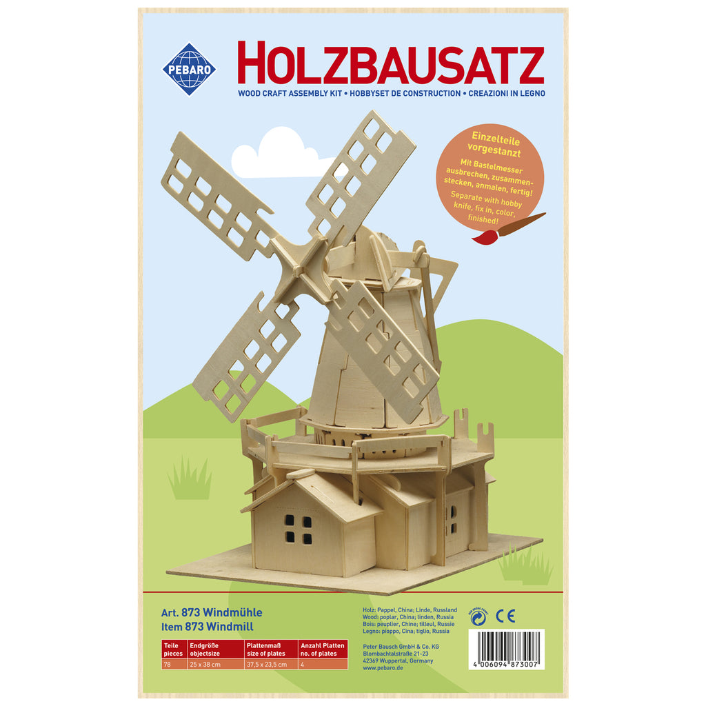 Afbeeelding van het spel Houten Bouwset Windmolen - Gereedschap niet benodigd, speciaal geselecteerd  voor ouderen met dementie.