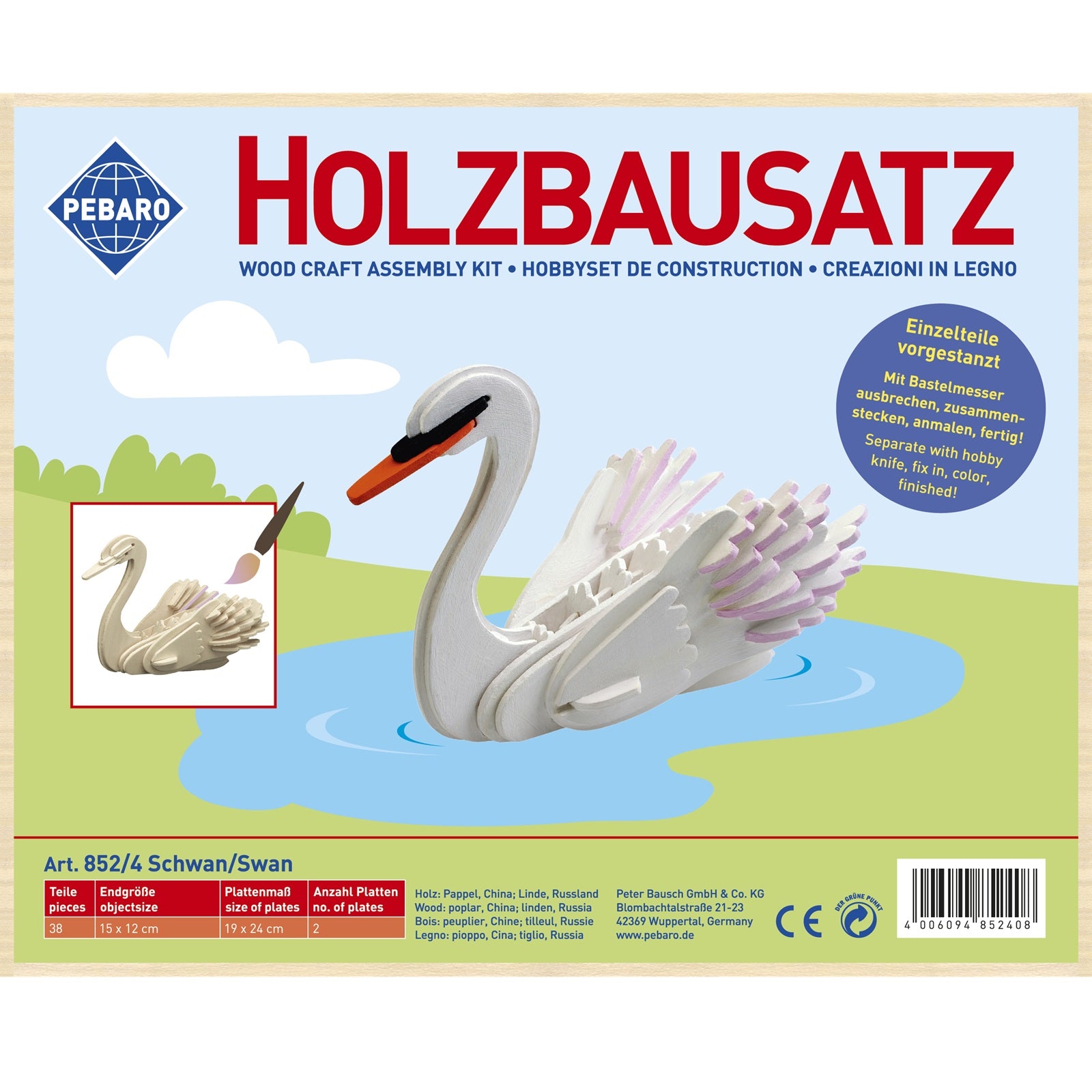 Afbeeelding van het spel Houten Bouwset Zwaan - Gereedschap niet benodigd, speciaal geselecteerd  voor ouderen met dementie.