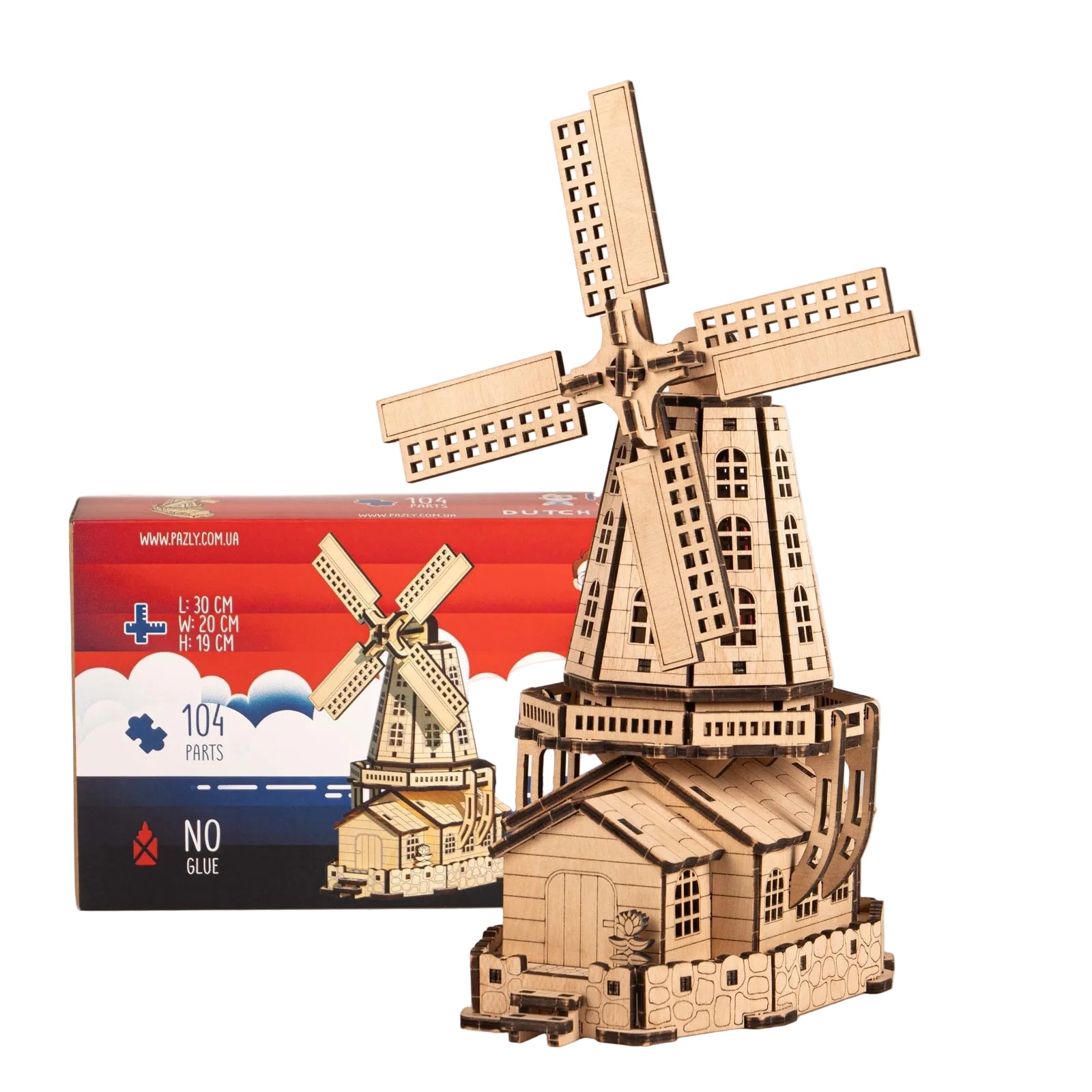 Hollandse Windmolen XL - 3D puzzel - Lijm niet benodigd