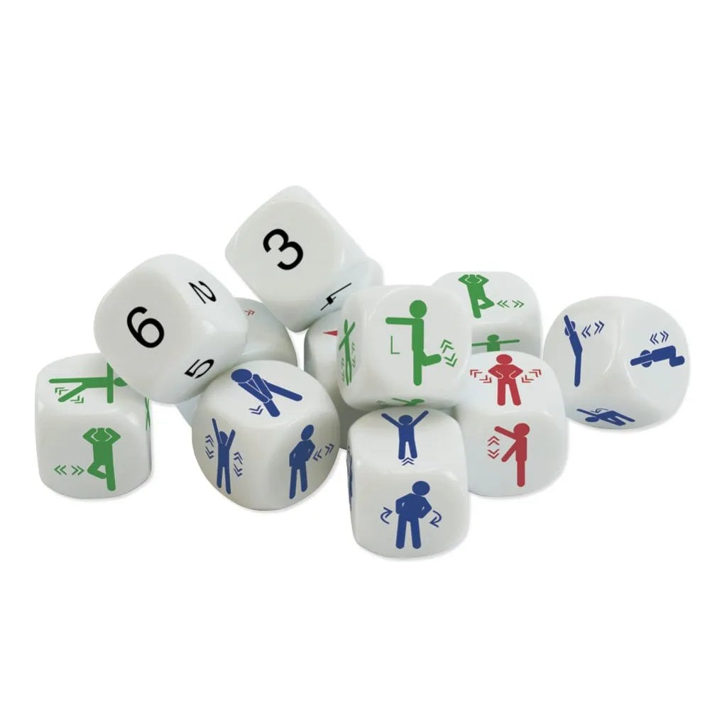 Bewegingsdobbelstenen – 12 stuks