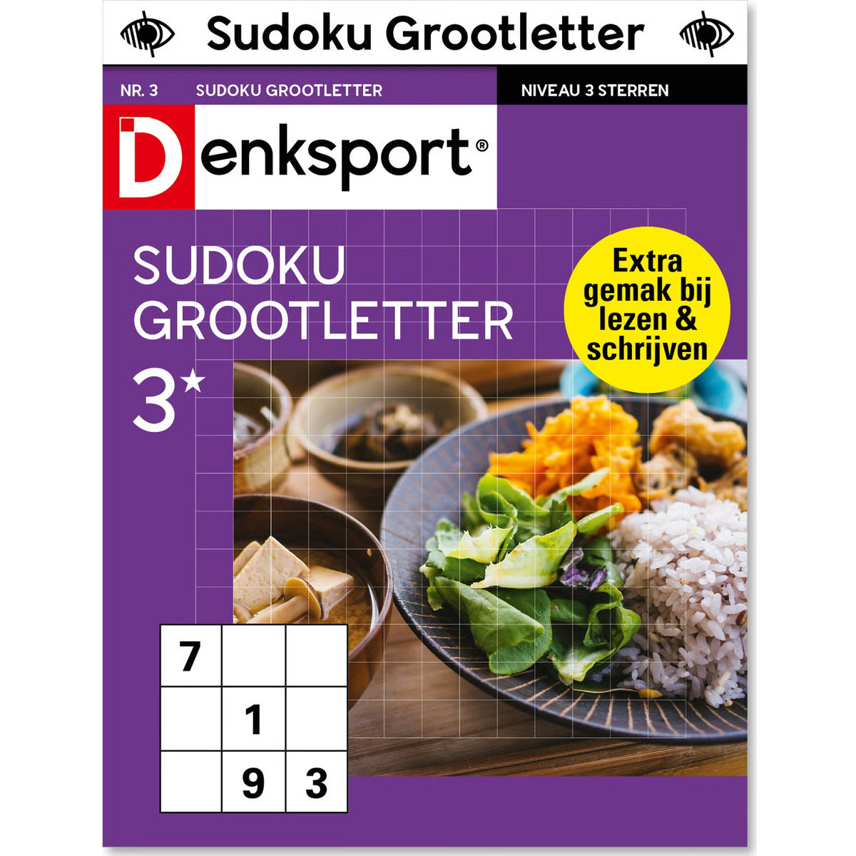 Sudoku Grootletter 3 Sterren - Denksport Puzzelboek