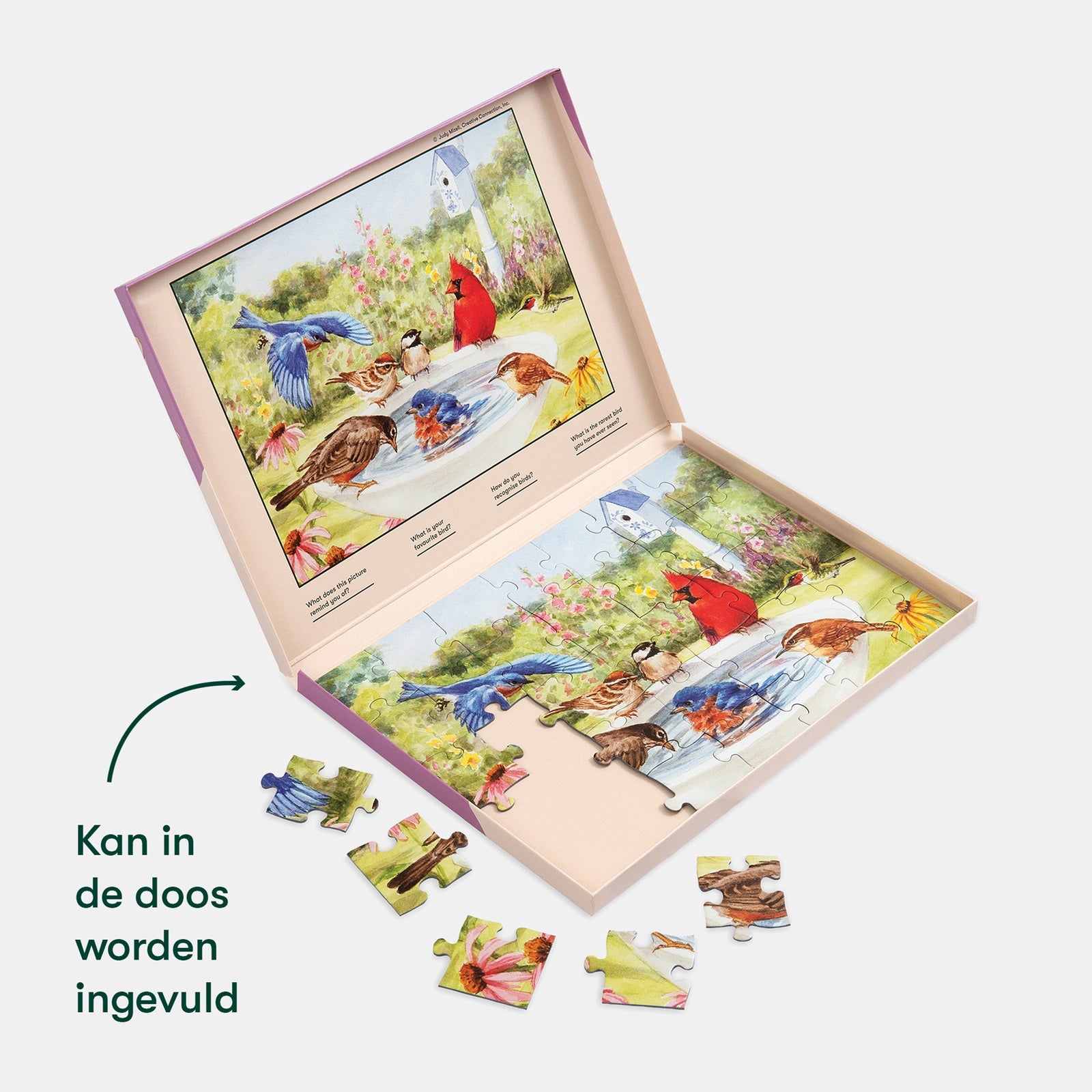 Puzzel - Vogeltjes in bad - 35 stukjes