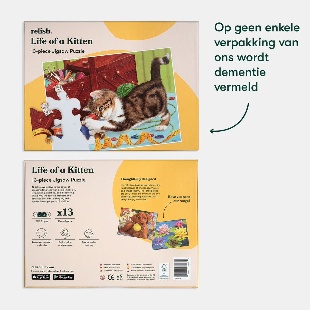 Puzzel - Het leven van een Kitten - 13 stukjes