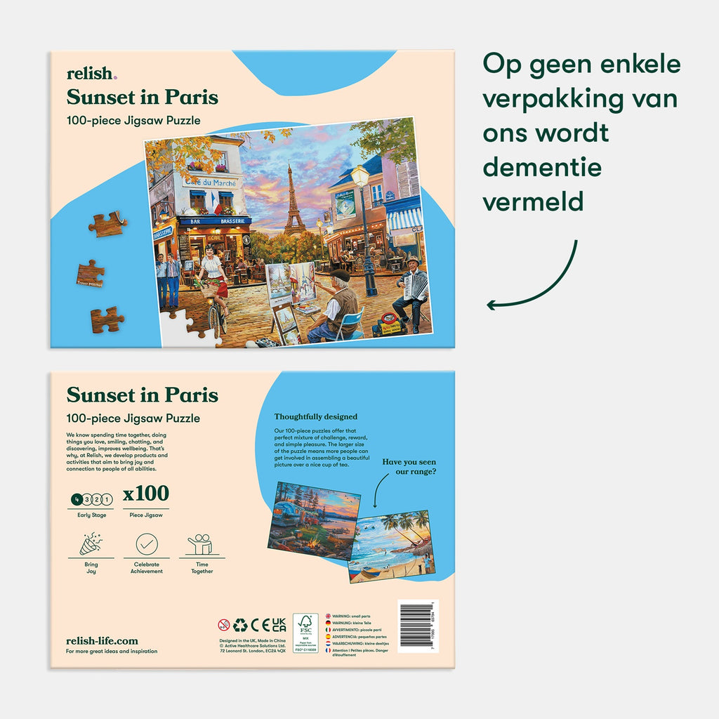 Puzzel - Sunset in Parijs - 100 stukjes