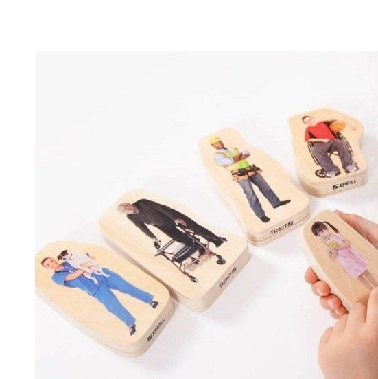 Houten blokken - Mensen