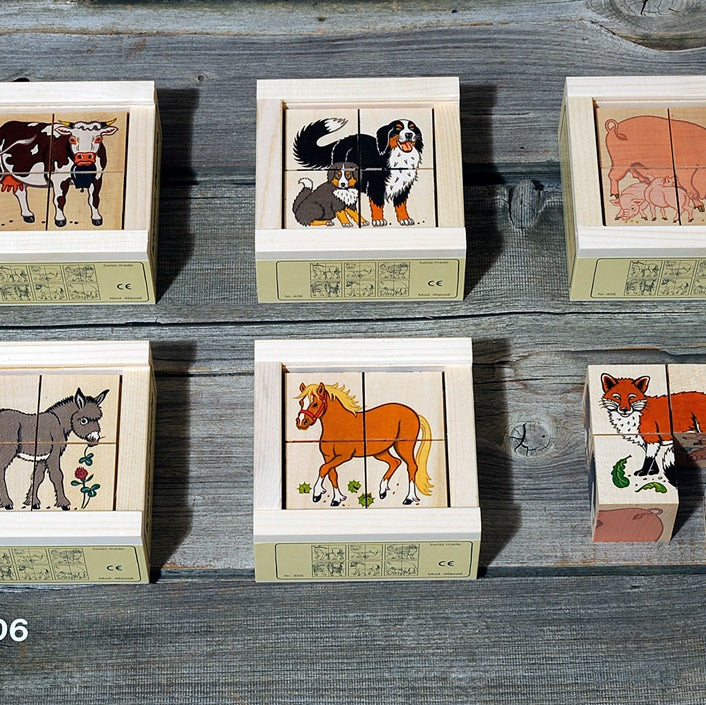 Kubus Puzzel Dieren Boerderij (4 delig)