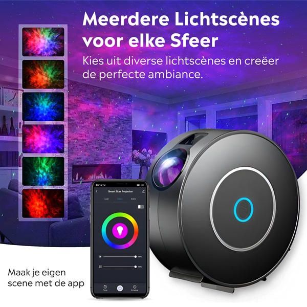 Sterrenhemel Projector – Ontspannende lichtshow die een sterrenhemel projecteert, bevordert rust voor senioren.