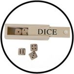 Set van 5 houten dobbelstenen (25 mm)