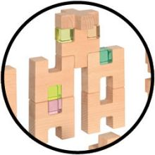 Houten Bouwkist H en + Blokken