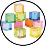 Transparant gekleurde Kubusblokjes set van 10