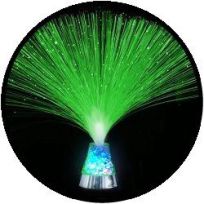 Licht decoratie - glasvezel lamp met ijskristallen basis