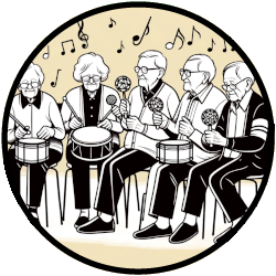 dementerende senioren hebben veel plezier met het maken van muziek